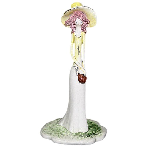 Статуэтка из фарфора Дама в жёлтом с сумочкой