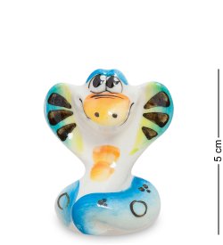 Статуэтка Змея Марфуня Цветная гжель