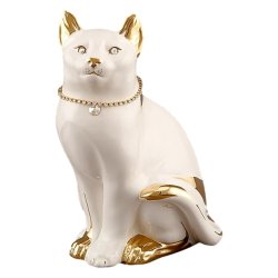 Статуэтка Нежная Кошка с золотом, Размер 20х16х30 см