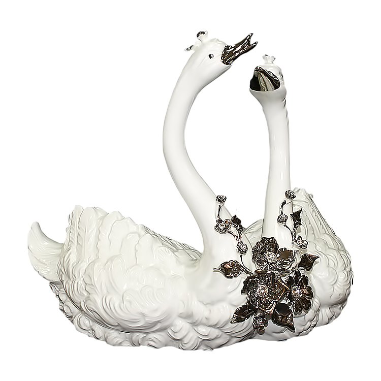 Статуэтка Лебединая пара Платиновый декор Bruno Costenaro ST43/1-BP 