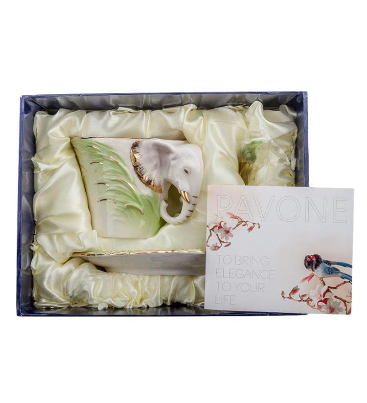 Чайная пара из фарфора Слоны Pavone FM-74/ 3, упаковочный вид