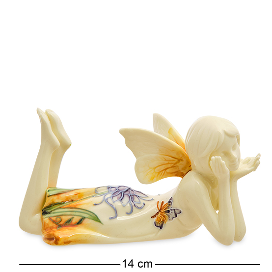 Фигурка из фарфора Задумчивая Девушка-эльф Pavone JP-07/15, вид профиль