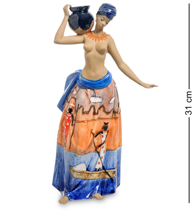 Статуэтка из фарфора Африканка с кувшином Pavone JP-39/ 2