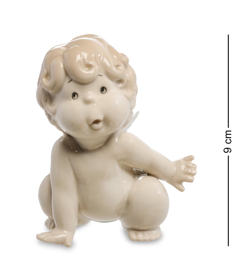 Статуэтка из фарфора Ангелочек карапуз сидит на корточках Pavone JP-34/ 7