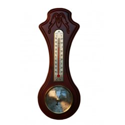 Деревянная Метеостанция с барометром и термометром
