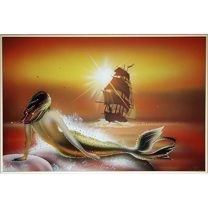 Картина Русалочка c кристаллами Swarovski