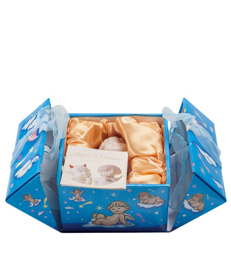 Статуэтка из фарфора Ангелочек Ноябрь Pavone JP-01/11, фотография в упаковке