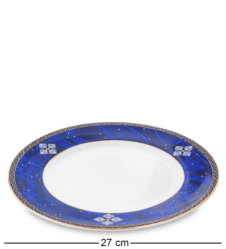 Чайный сервиз на 6 персон с тарелками Золотой Палермо Pavone JK-194, фотография большой тарелки