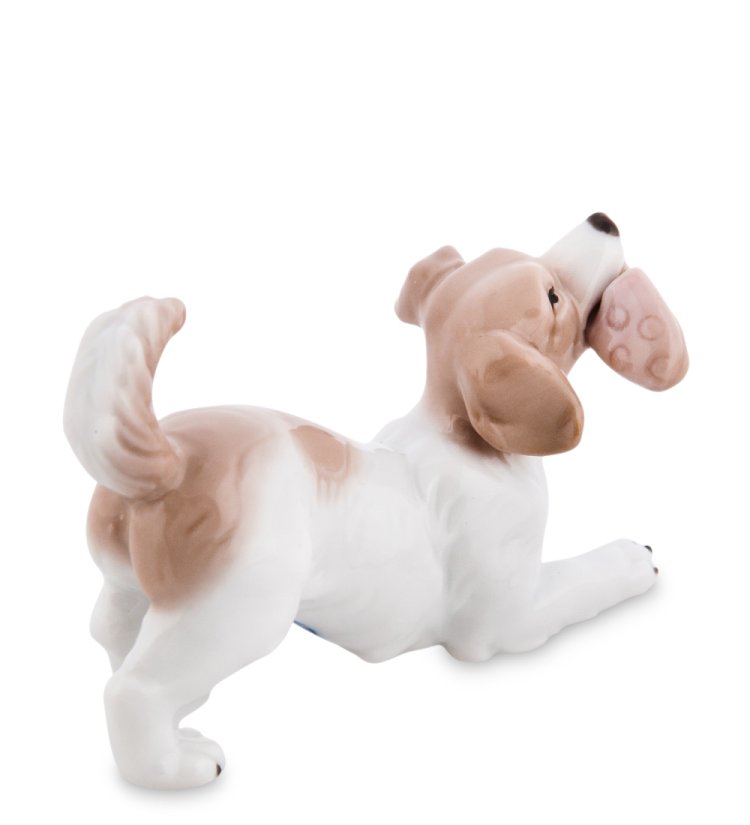 Фигурка из фарфора Щенок с тапкой Pavone JP-31/26, фотография со спины