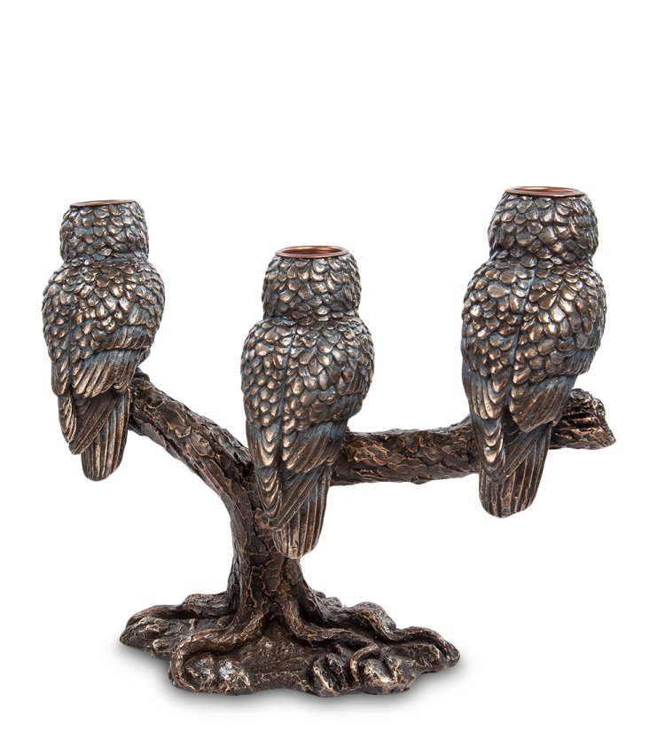 Подсвечник Три совы Veronese WS-781, оборотная сторона