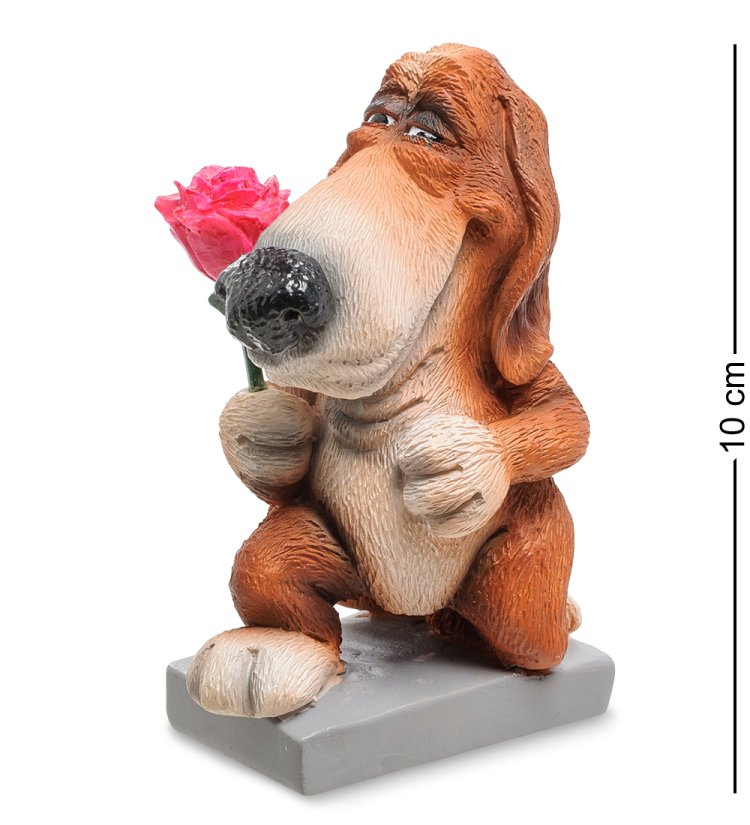 Статуэтка Собака Бассет-хаунд Цветы для прекрасной Леди The Comical World of Stratford RV-910