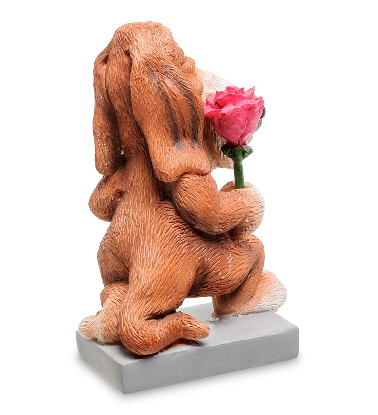 Статуэтка Собака Бассет-хаунд Цветы для прекрасной Леди The Comical World of Stratford RV-910, оборотная сторона