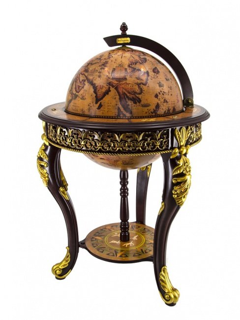 Глобус-бар напольный с золотым декором, сфера 45 Jufeng MG45001RN15 