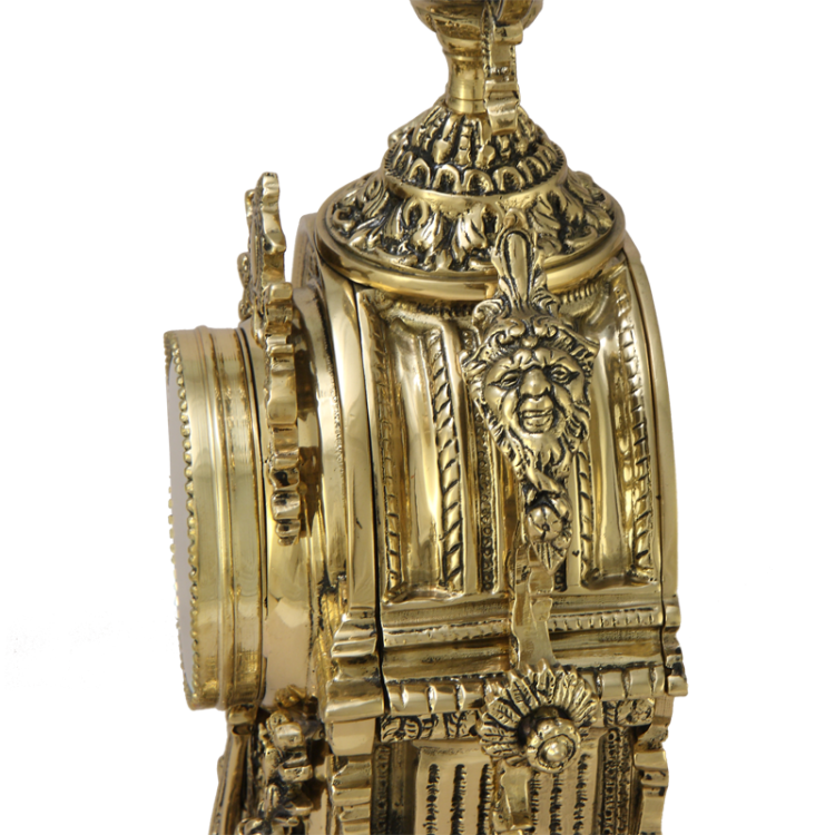 Бронзовые Каминные часы с канделябрами Золотая Пинья Bello De Bronze BP-2703364, вид профиль