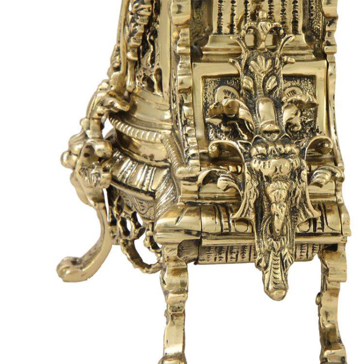 Бронзовые Каминные часы с канделябрами Золотая Пинья Bello De Bronze BP-2703364, вид профиль снизу