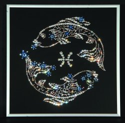 Картина Звездные рыбы c кристаллами Swarovski