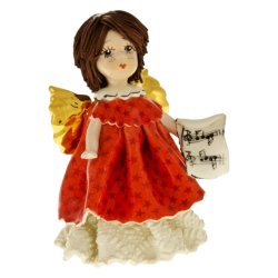 Статуэтка из фарфора Ангел с нотами, в красном