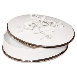 Шкатулка из керамики Цветы c кристаллами Swarovski