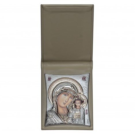 Икона Казанская в светлом футляре, Размер 8x9 см Slevory 144TW1FLB