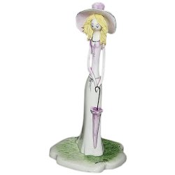 Статуэтка из фарфора Девушка в розовым с зонтиком