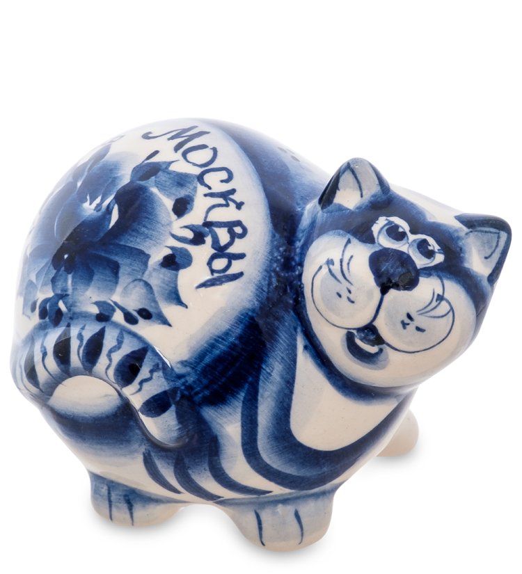 Фигурка Кот-Колобок Голубая гжель ГЛ-365