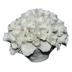 Корзина белых Роз статуэтка из фарфора