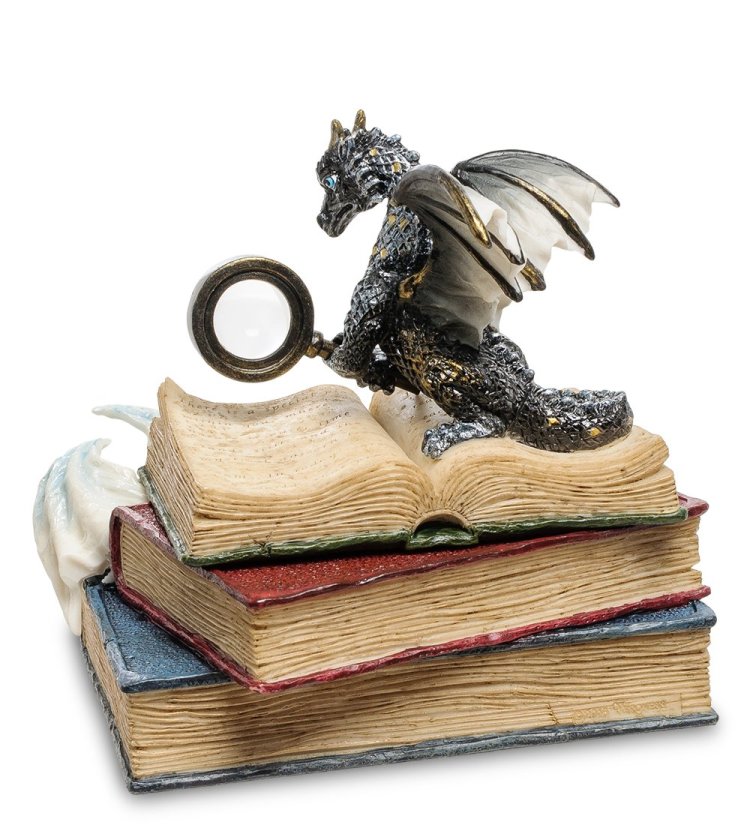 Шкатулка Дракон на книгах Veronese WS-844, фотография со спины