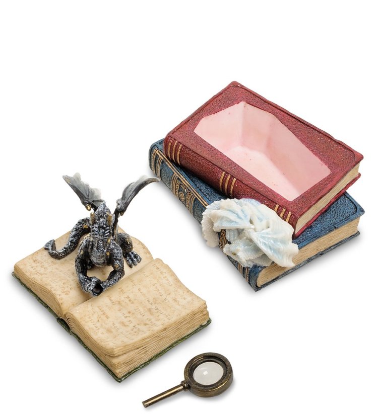 Шкатулка Дракон на книгах Veronese WS-844, фотография в открытом виде