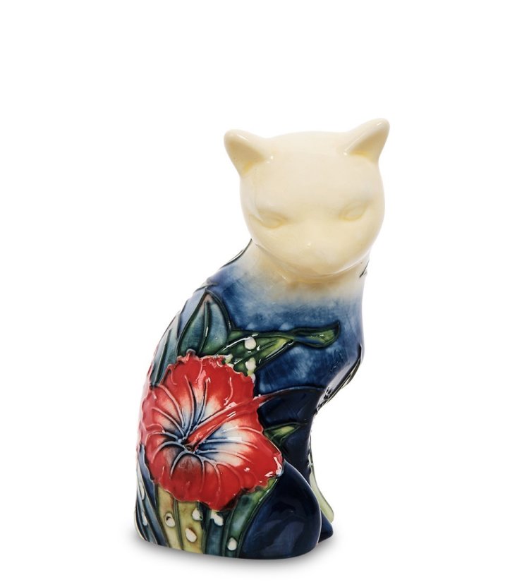 Статуэтка из фарфора Кошечка с красным цветком Pavone JP-11/24