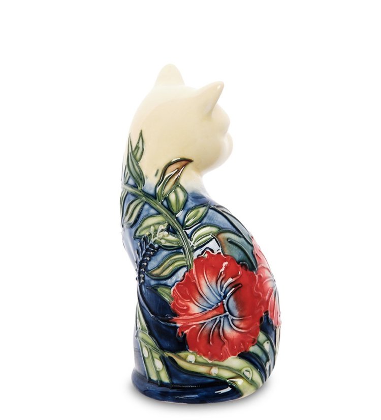 Статуэтка из фарфора Кошечка с красным цветком Pavone JP-11/24, оборотная сторона