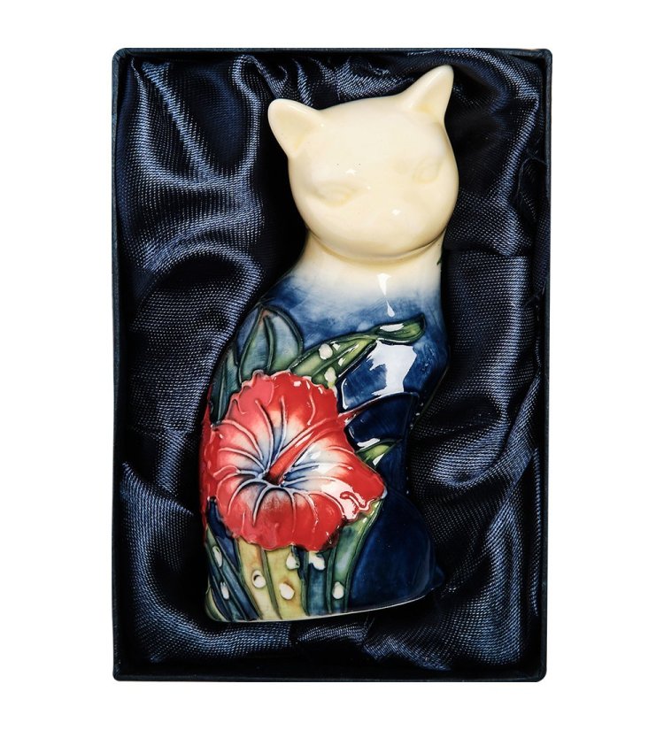 Статуэтка из фарфора Кошечка с красным цветком Pavone JP-11/24, упаковочный вид
