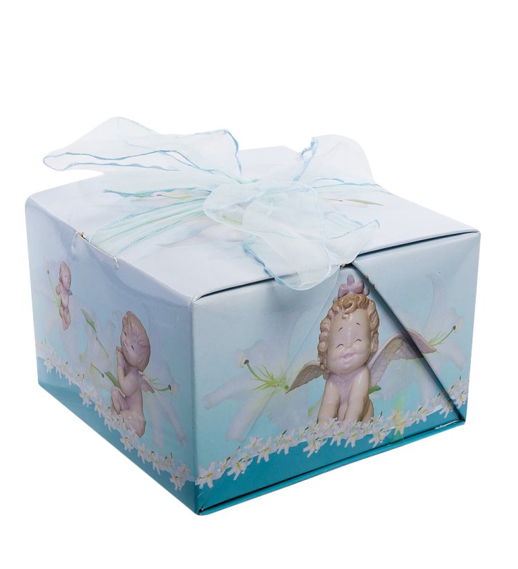 Статуэтка из фарфора Возмущенный Ангелочек карапуз Pavone JP-34/ 8, фотография коробочки