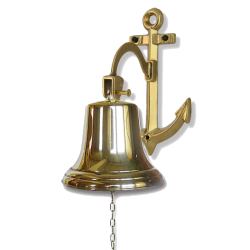 Рында из латуни на кронштейне Якорь - Диаметр 18 см