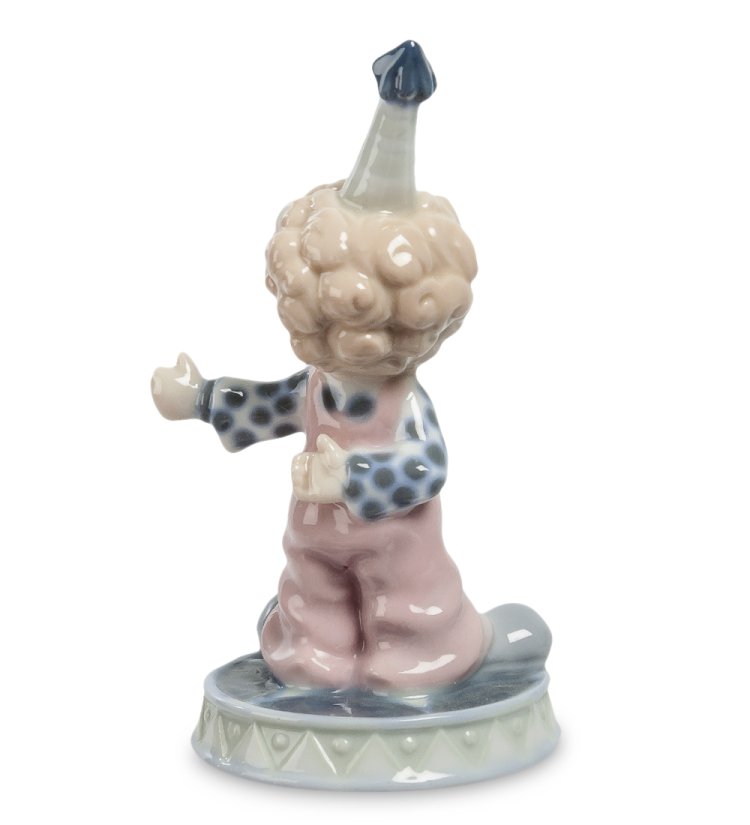 Статуэтка из фарфора Маленький клоун указатель Pavone JP-19/9, фотография со спины