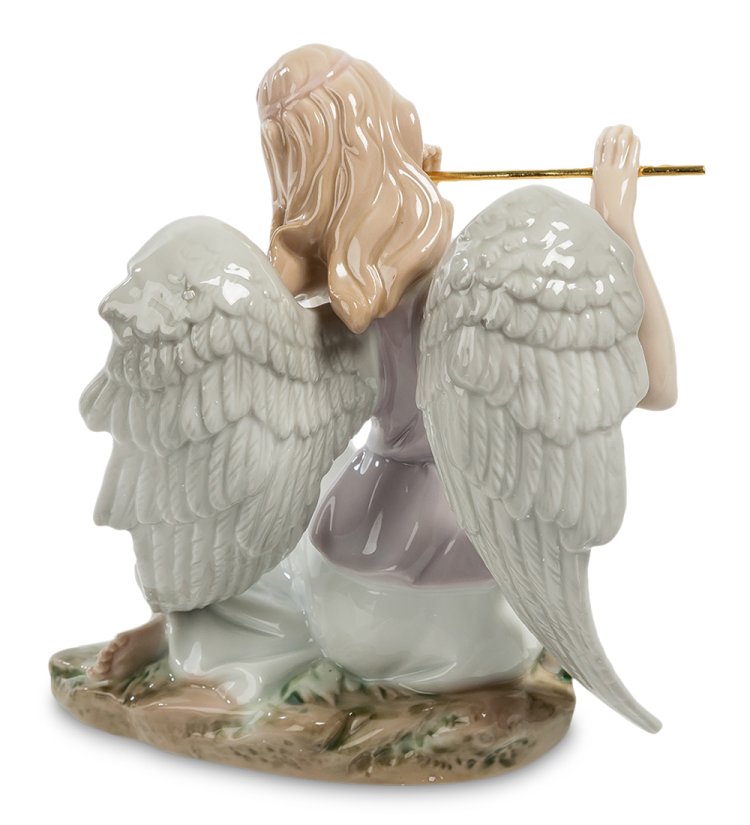 Статуэтка из фарфора Ангел Волшебная флейта Pavone JP-16 /11, фотография со спины