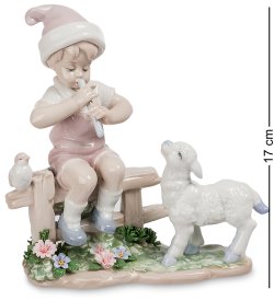 Статуэтка из фарфора Мальчик с дудочкой и Ягненок