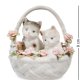 Статуэтка из фарфора Пара котят в корзинке с цветами Pavone CMS-15/15