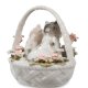 Статуэтка из фарфора Пара котят в корзинке с цветами Pavone CMS-15/15, фотография сбоку