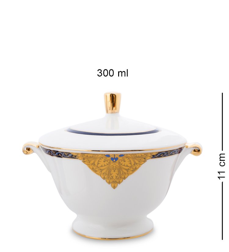 Чайный сервиз на 6 персон из фарфора Золотой Палермо Pavone JK-195, фотография сахарницы