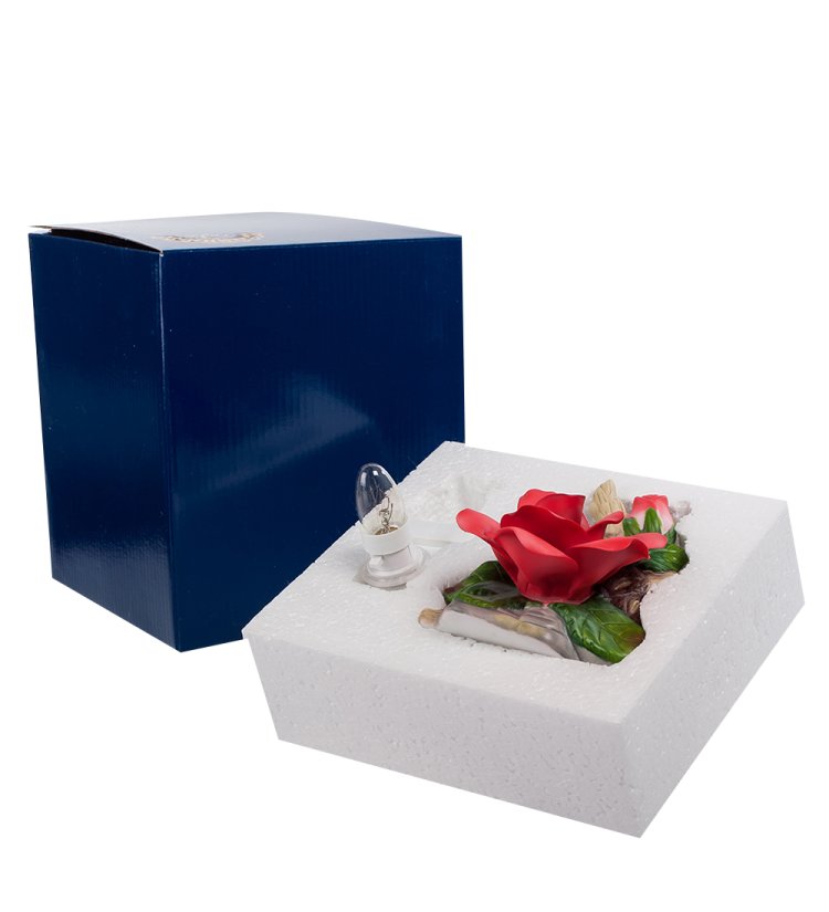 Светильник из фарфора Красная Роза Pavone CMS-16/ 6, фотография в коробке