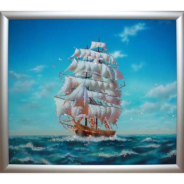 Картина Парусник Дункан c кристаллами Swarovski