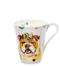 Кружка из фарфора Мопс-Путешественник