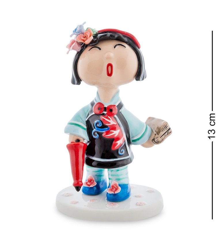 Статуэтка из керамики Юная Леди с зонтиком Pavone CMS-56/ 4