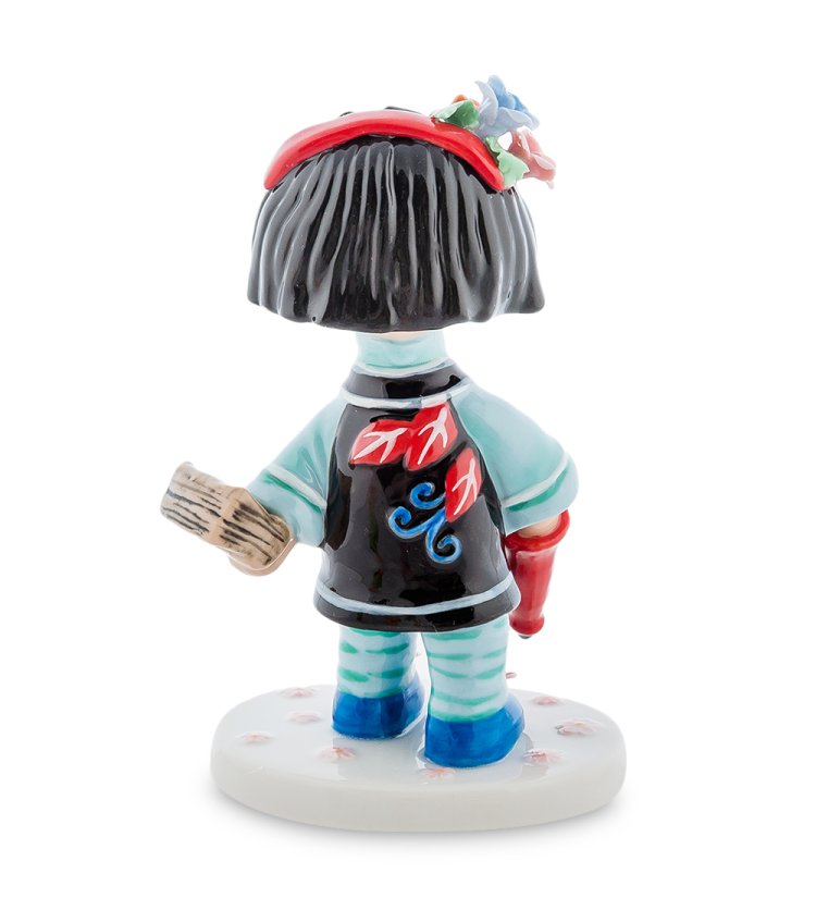 Статуэтка из керамики Юная Леди с зонтиком Pavone CMS-56/ 4, фотография со спины