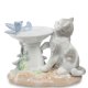 Статуэтка из керамики Котик с птичками Веселый фонтанчик Pavone CMS-15/68, фотография сбоку