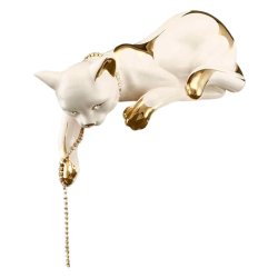 Статуэтка Кошка лежащая с Золотым декором