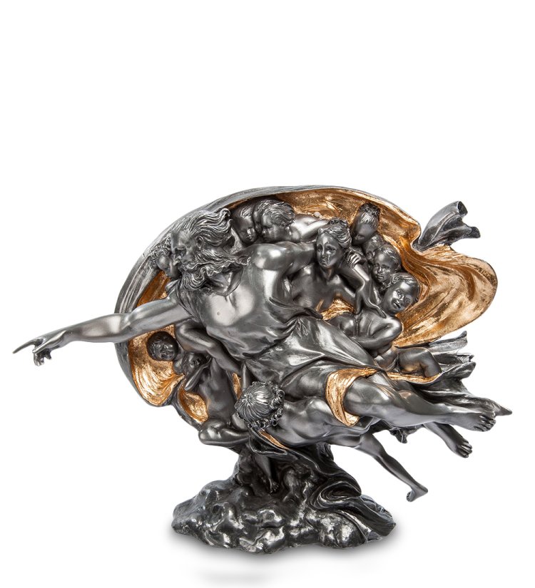 Композиция из 2-ух статуэток Сотворение Адама Veronese WS-26, вид профиль 2 статуэтки