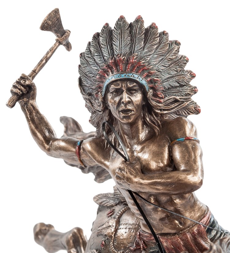 Статуэтка Индеец на коне Veronese WS-441, портретный вид