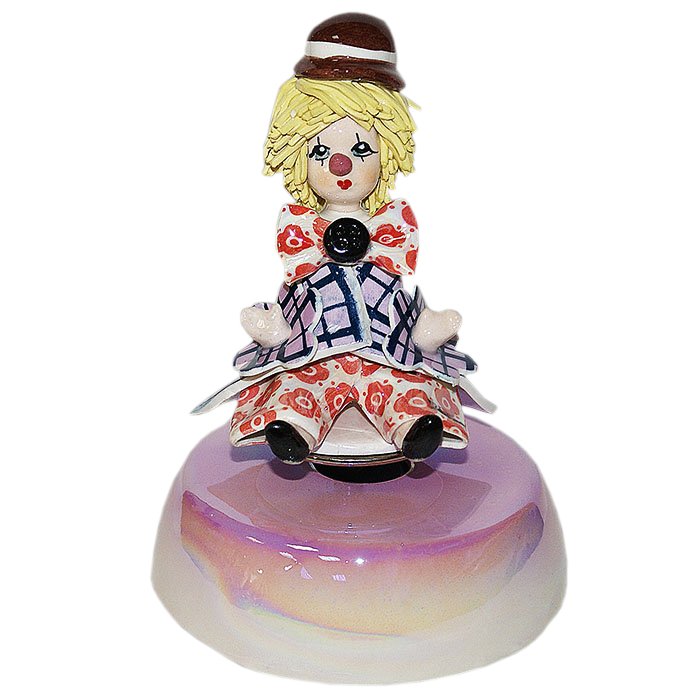 Статуэтка из фарфора музыкальная Клоун в котелке