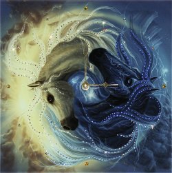 Часы с кристаллами Swarovski - Инь-ян в год лошади